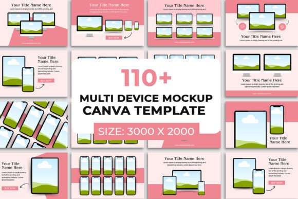 Creative Fabrica preview for 110 Multi Device Mockup Canva Templates