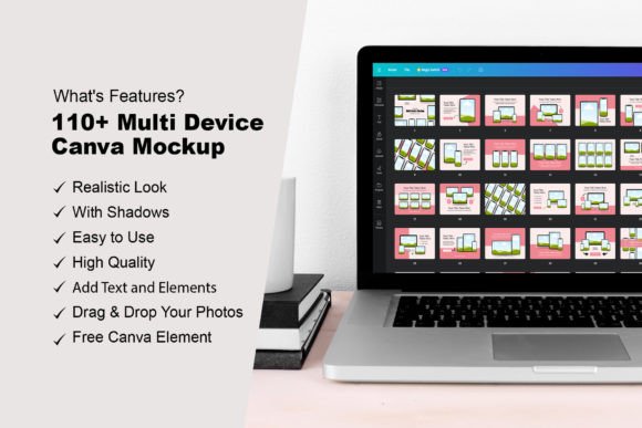 Second Creative Fabrica preview for 110 Multi Device Mockup Canva Templates
