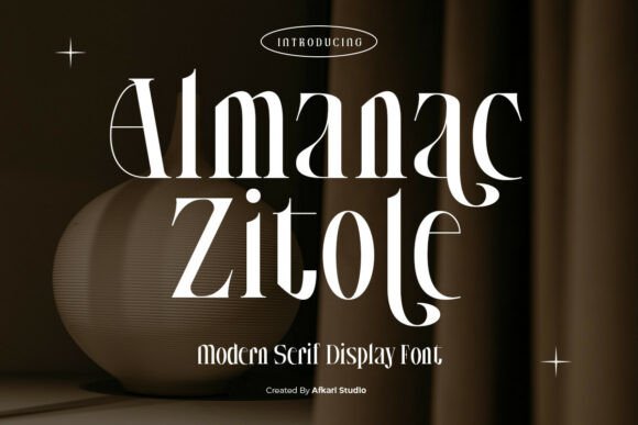 Almanac Zitole editorial serif font preview