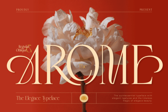 Arome elegant ligature font product preview