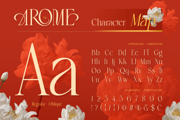Arome font character map preview