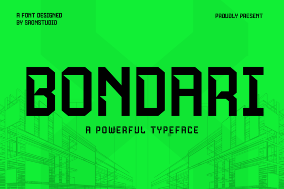 Bondari bold condensed font preview