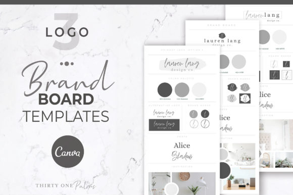 Preview of the Brand Board Templates for Canva Linen by Thirty One Palms Studio