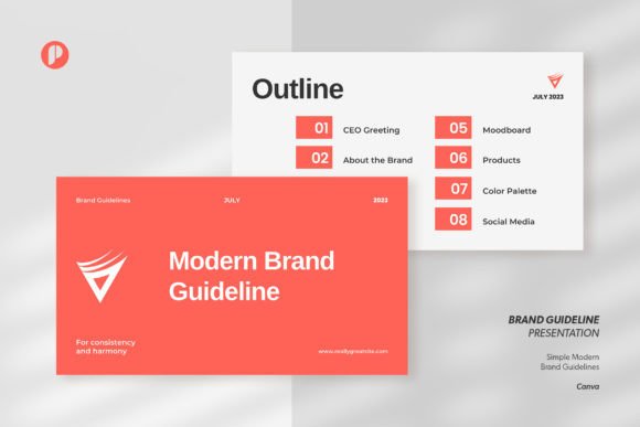 Preview of the Brand Guidelines Canva Presentation by peterdraw