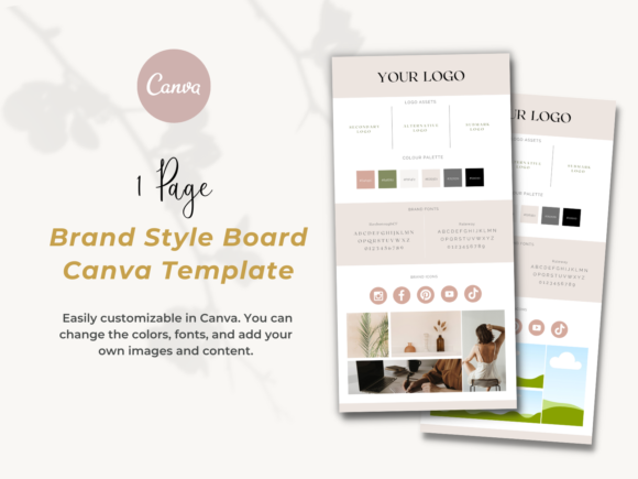 Preview of the Brand Style Board Canva Template by thecharmingchic