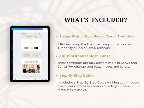 Second preview of the Brand Style Board Canva Template by thecharmingchic