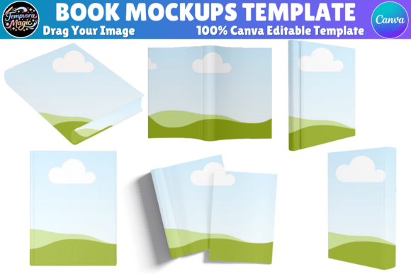 Second Creative Fabrica preview for Canva Editable Book Mockups Template