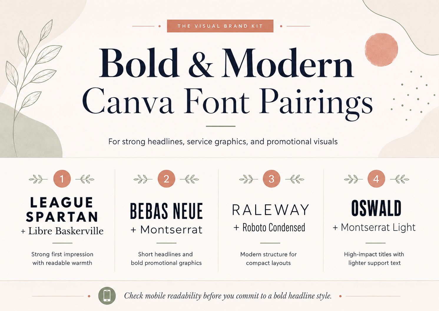 Bold and modern Canva font pairings for service graphics and promotional visuals