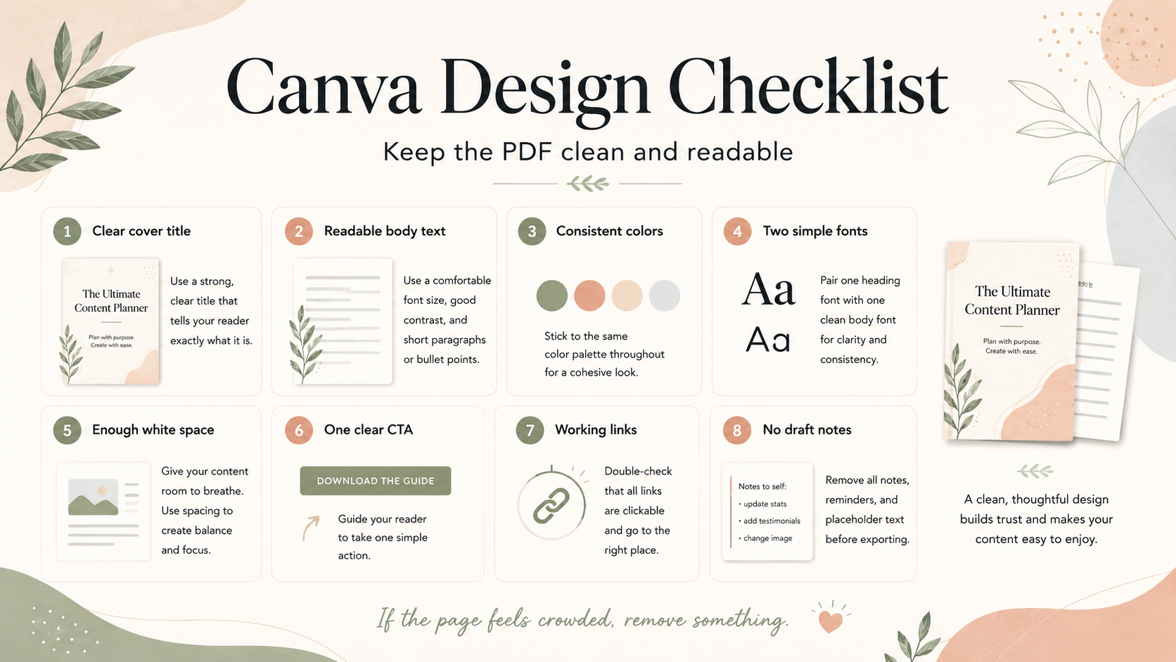Canva design checklist for a simple lead magnet