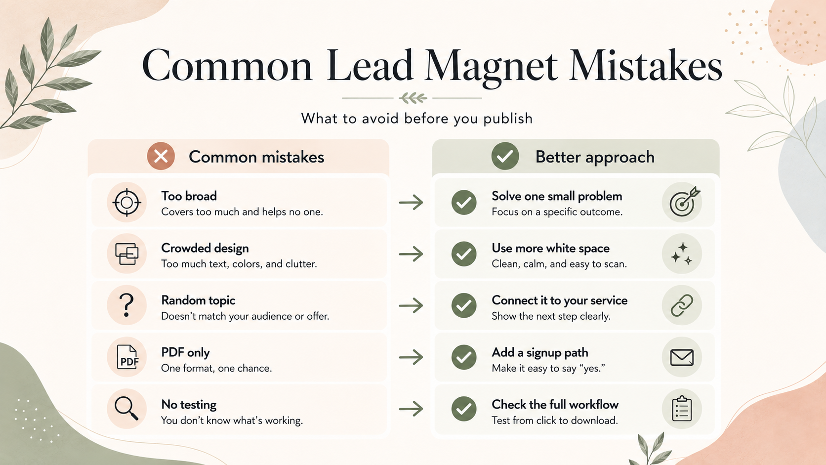 Common mistakes to avoid when creating a Canva lead magnet