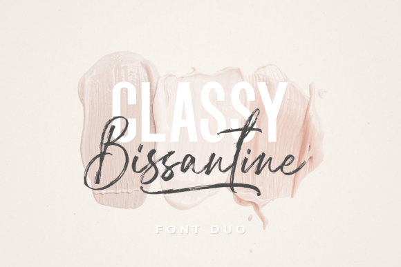 Classy Bissantine Duo elegant script and sans serif font preview
