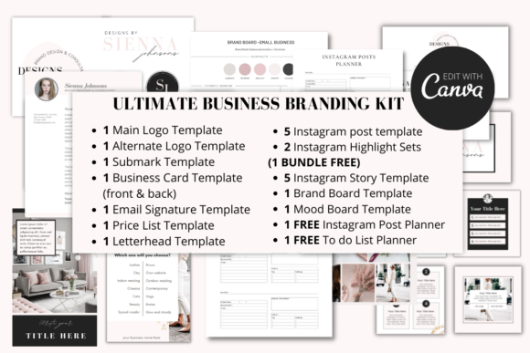 Second preview of the Complete Business Branding Kit for Canva by StudioEburnean