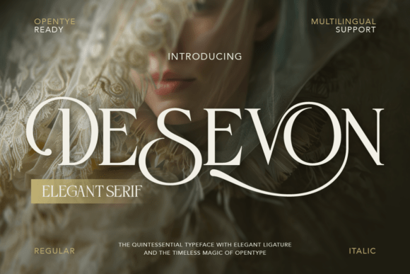 Desevon elegant serif font product preview