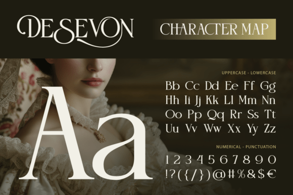 Desevon font character map preview