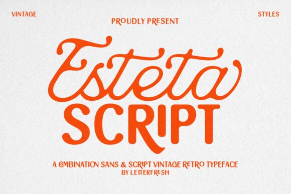 Esteta Script Duo retro script and rounded sans serif font preview
