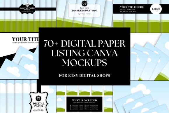 Creative Fabrica preview for Etsy Digital Paper Mockup Canva Template