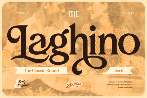 Laghino classic rounded serif font preview