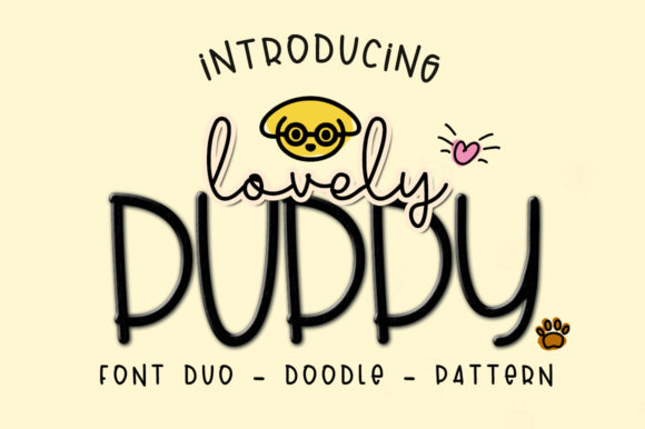 Lovely Puppy Duo playful handwritten font preview