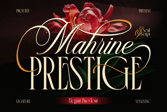 Mahrine Prestige serif and script font preview
