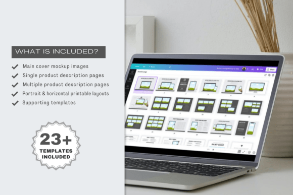 Second Creative Fabrica preview for Notion Listing Mockup Canva Template V2