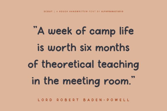 Scout font shown in a quote design example