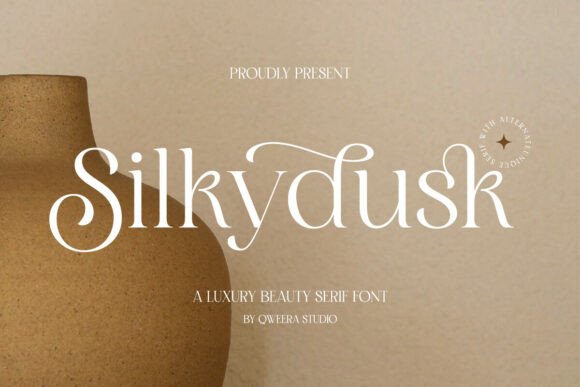 Silkydusk font product preview showing the serif typeface