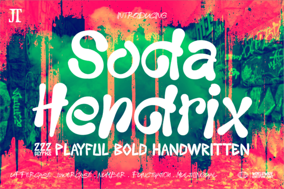 Soda Hendrix playful retro font preview