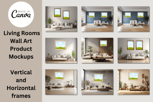 Creative Fabrica preview for Wall Art Product Mockups Canva Template