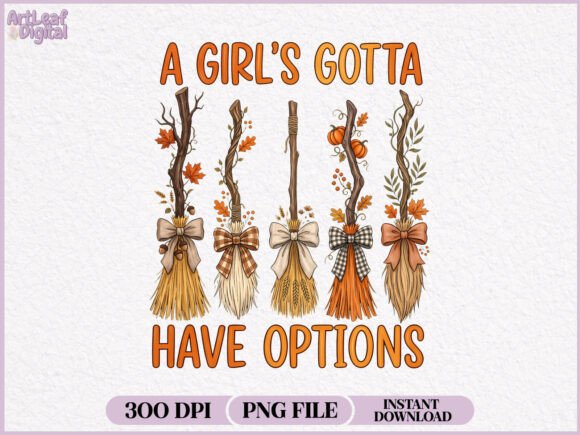 Autumn Halloween Witch Broom PNG preview