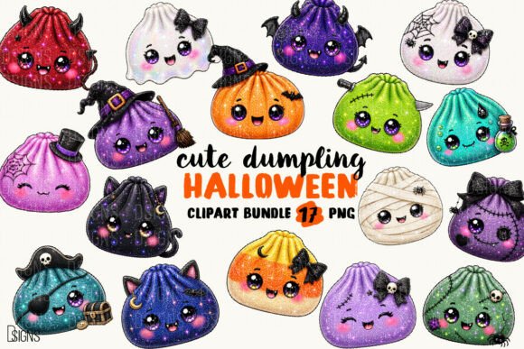 Cute Halloween Kawaii Dumpling Bundle preview
