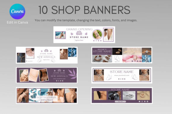 Creative Fabrica preview for Etsy Shop Branding Kit Canva Template