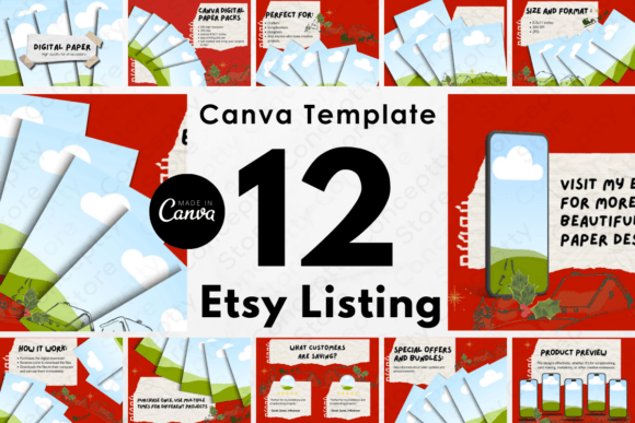 Creative Fabrica preview for Etsy Listing Christmas Canva Template 12