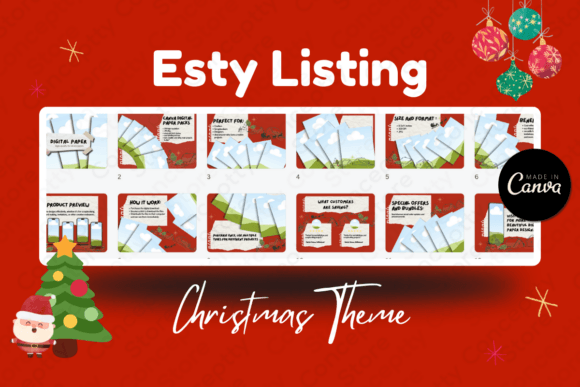 Creative Fabrica preview for Etsy Listing Christmas Canva Template 12