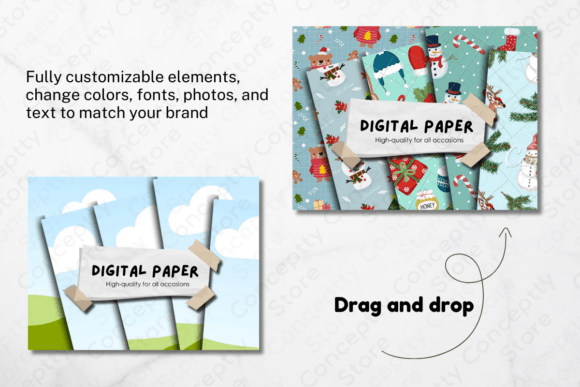 Creative Fabrica preview for Etsy Listing Christmas Canva Template 12