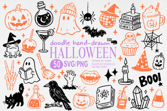 Halloween Doodle Hand-drawn SVG PNG preview