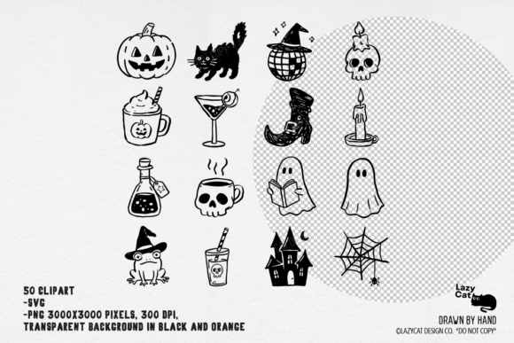 Halloween Doodle Hand-drawn SVG PNG preview