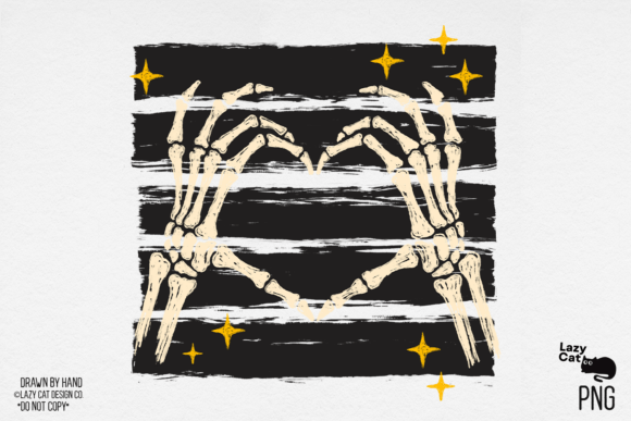 Halloween Skeleton Hand Stripes PNG preview