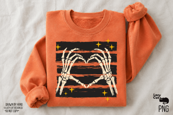 Halloween Skeleton Hand Stripes PNG preview