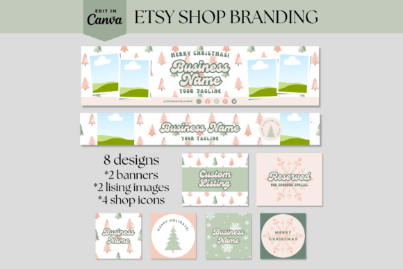 Holiday Etsy shop branding ideas for banners and listing images