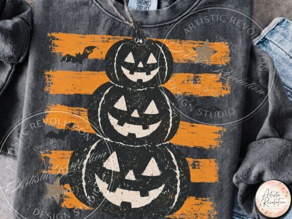 Retro Vintage Halloween Pumpkin PNG preview