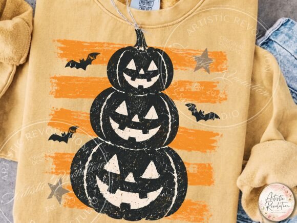Retro Vintage Halloween Pumpkin PNG preview