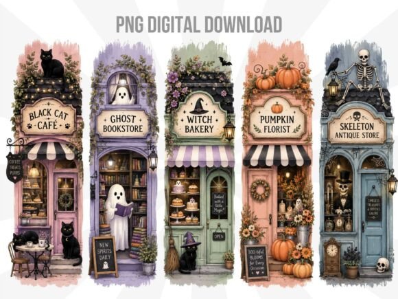 Spooky Halloween Shop Clipart PNG preview