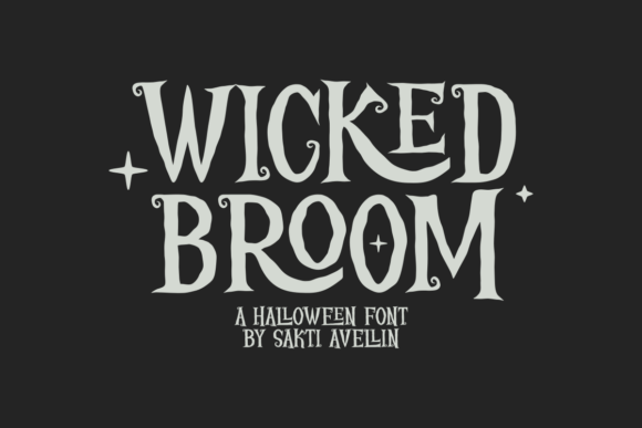 Wicked Broom Halloween font preview