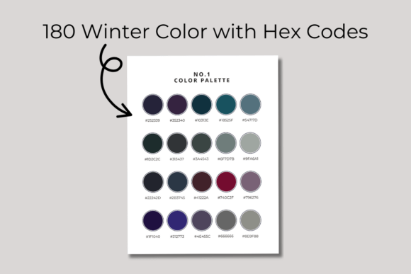 Creative Fabrica preview for Winter Color Palette With HEX Codes